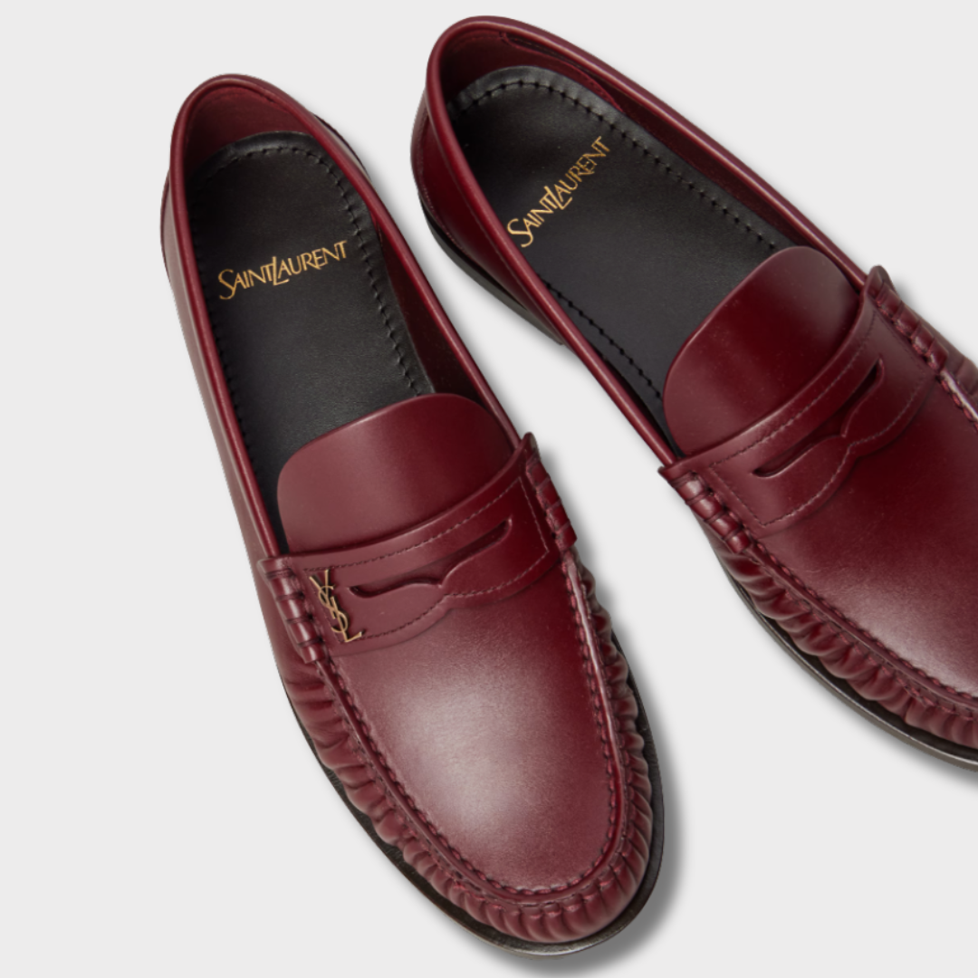 Saint Laurent Penny Loafers Bordo